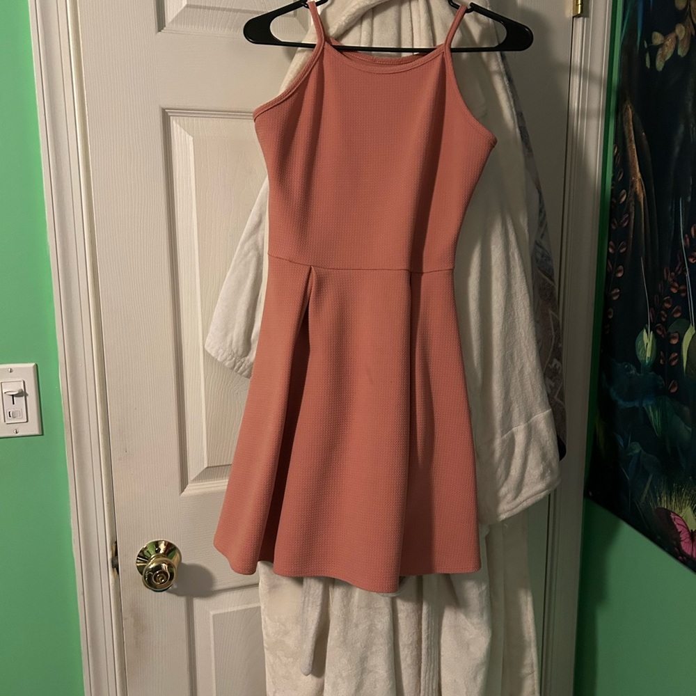 Elegant Coral Sleeveless Dress